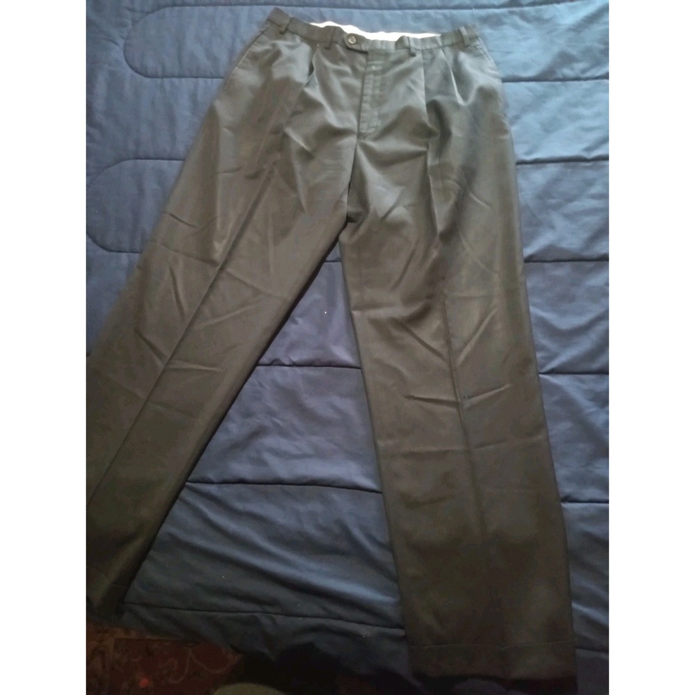 Lauren Ralph Lauren‎ Total Comfort Wool Dress Pants Mens 35x32 Black Pleated